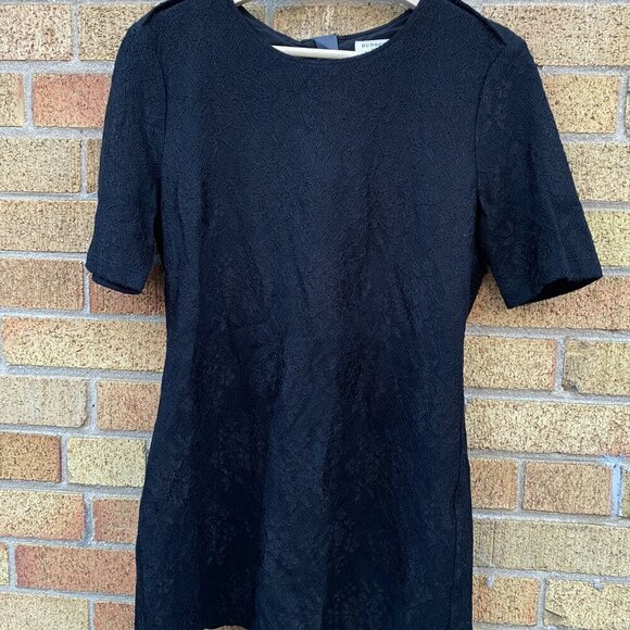 Burberry London Floral Zip Dress Black Mohair Pattern Size 8 - Picture 4 of 16